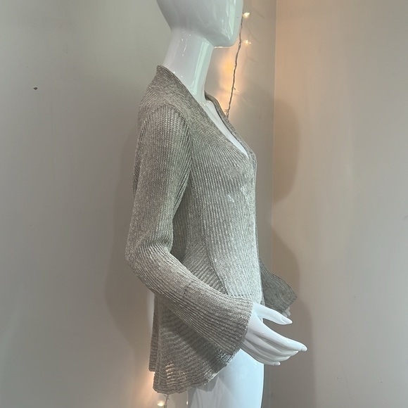 Eileen Fisher Open Knit Linen Waterfall Cardigan - Picture 6 of 10